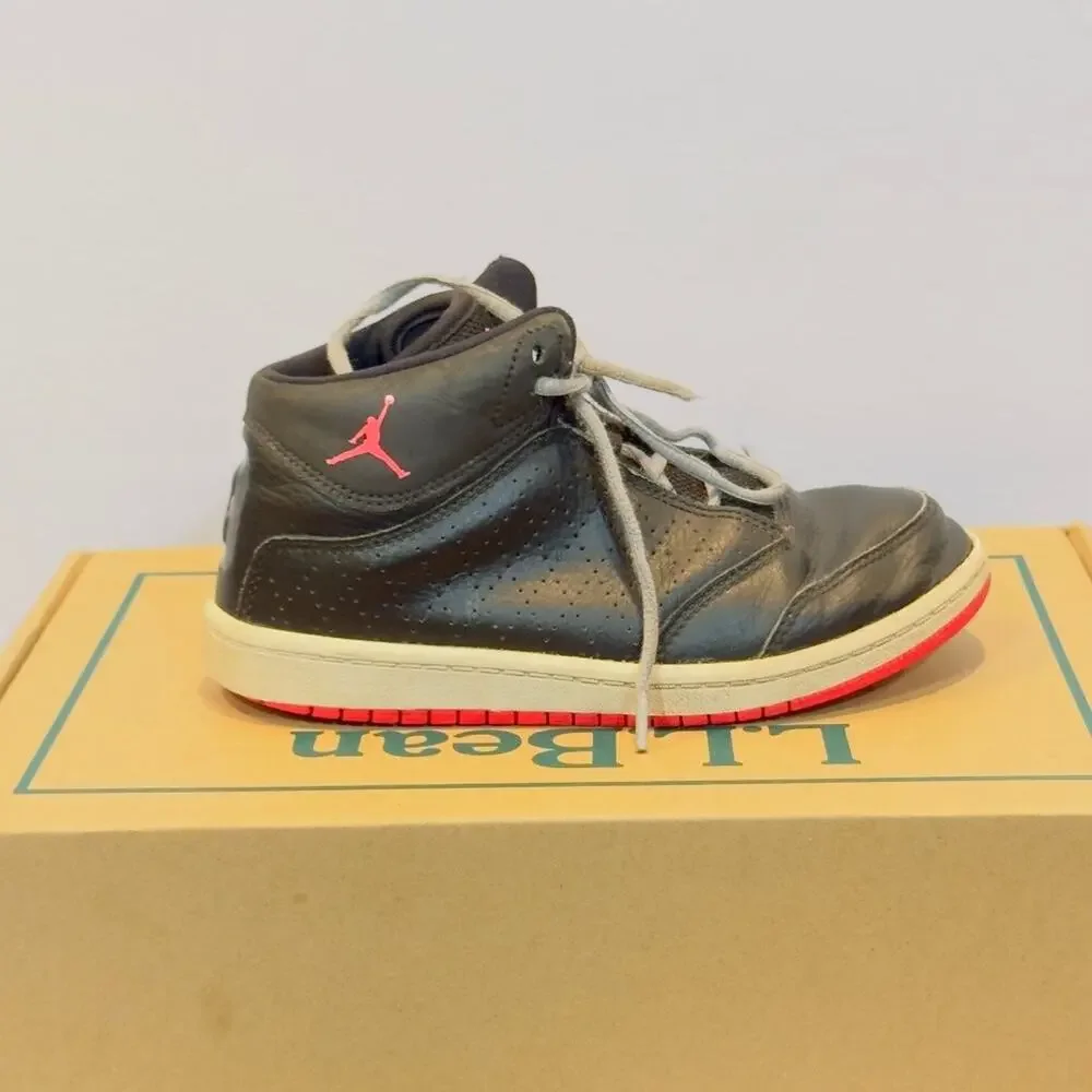 Nike Air Jordan 1 Flight 5 Premium Baby Size 13.5C Black Red Leather Shoes